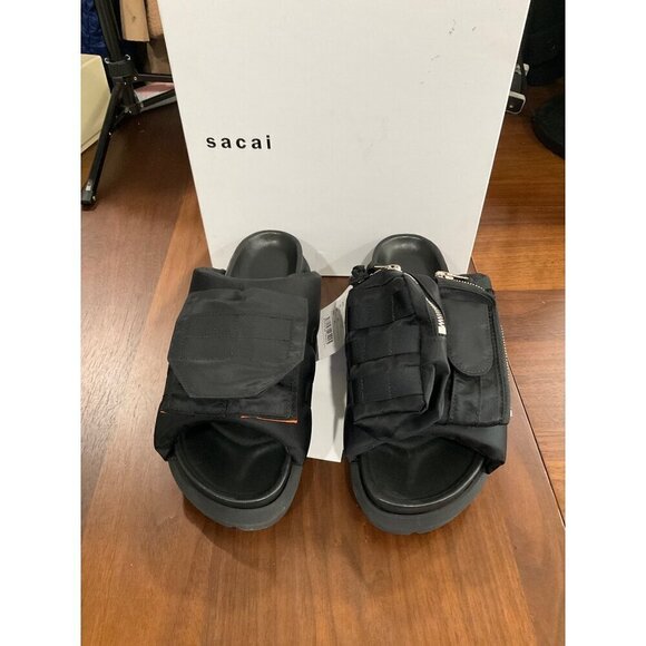 SACAI Pockets Slides in Black 43 10 New With Box Mens Sandals - Picture 6 of 16